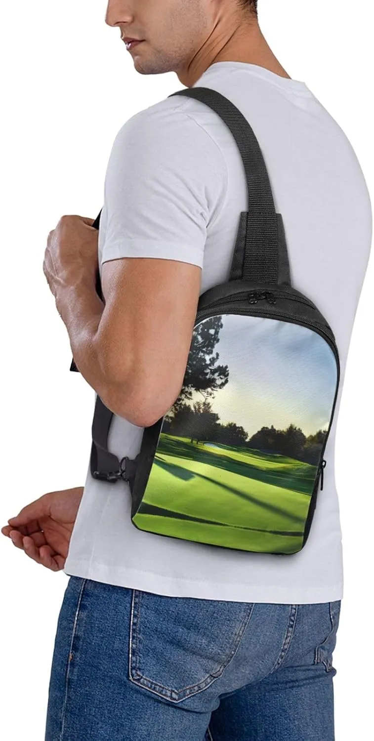 Golf Course Dual Pocket Chest Bag - Versatile Purse, Sling Purse - Ideal for Concerts, Sports, Travelling, & More