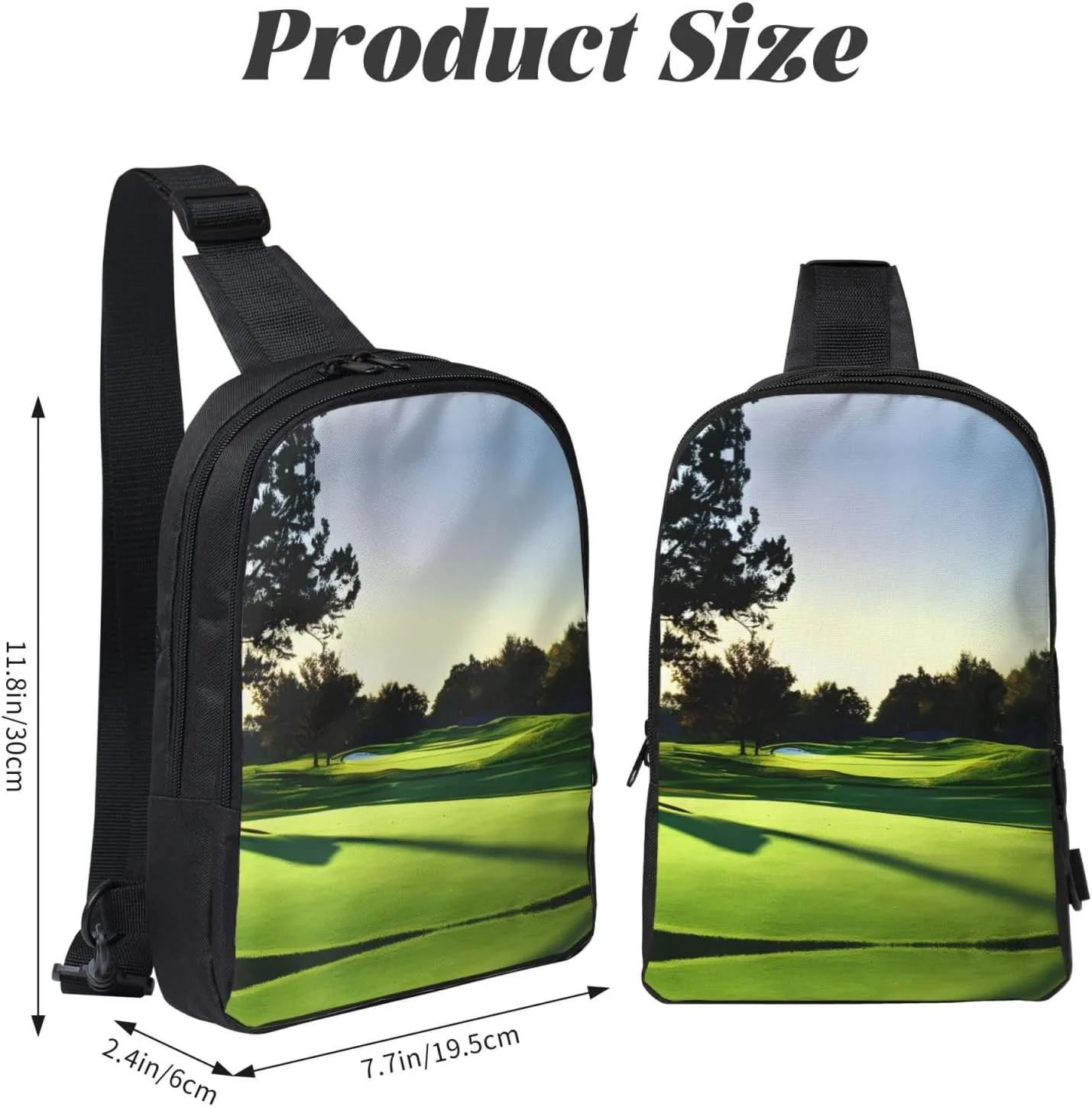 Golf Course Dual Pocket Chest Bag - Versatile Purse, Sling Purse - Ideal for Concerts, Sports, Travelling, & More