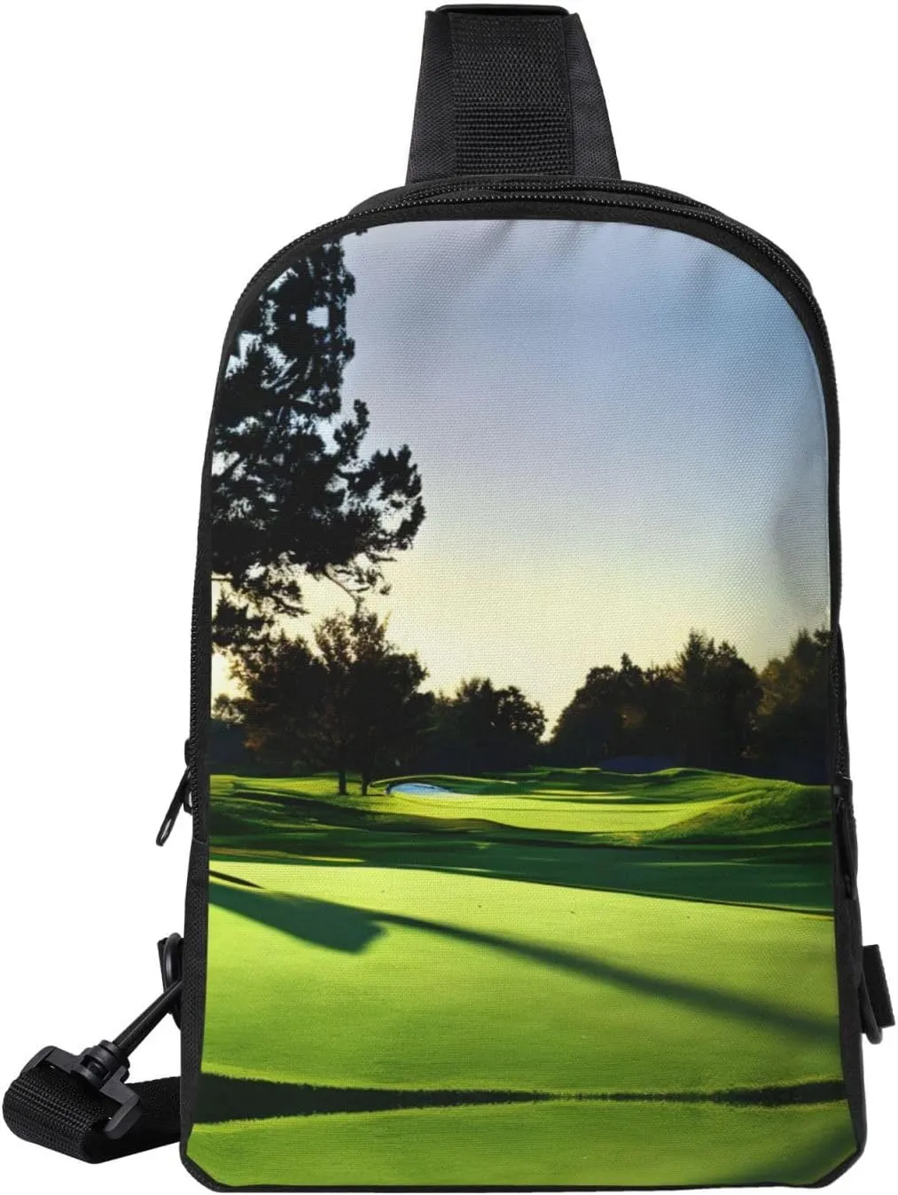 Golf Course Dual Pocket Chest Bag - Versatile Purse, Sling Purse - Ideal for Concerts, Sports, Travelling, & More
