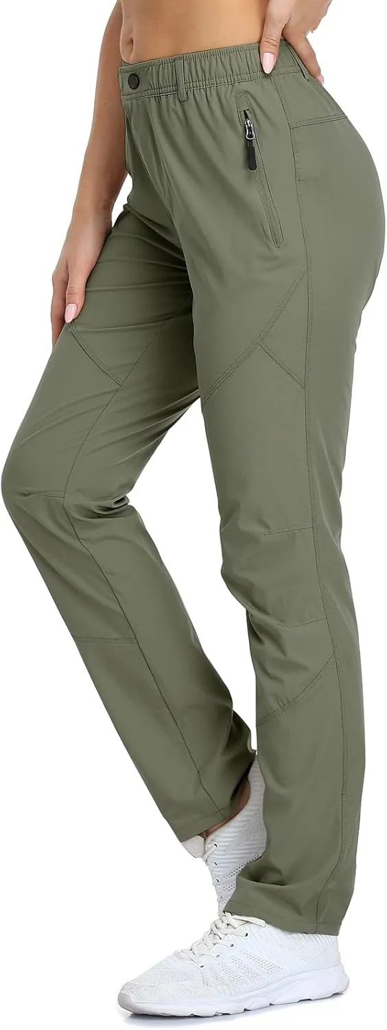 Golf Pants Women 27''/29''/31'' Lightweight Travel Pants for Ladies Quick Dry Nylon Outdoor Hiking Slacks
