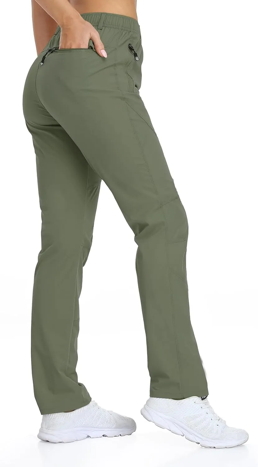 Golf Pants Women 27''/29''/31'' Lightweight Travel Pants for Ladies Quick Dry Nylon Outdoor Hiking Slacks