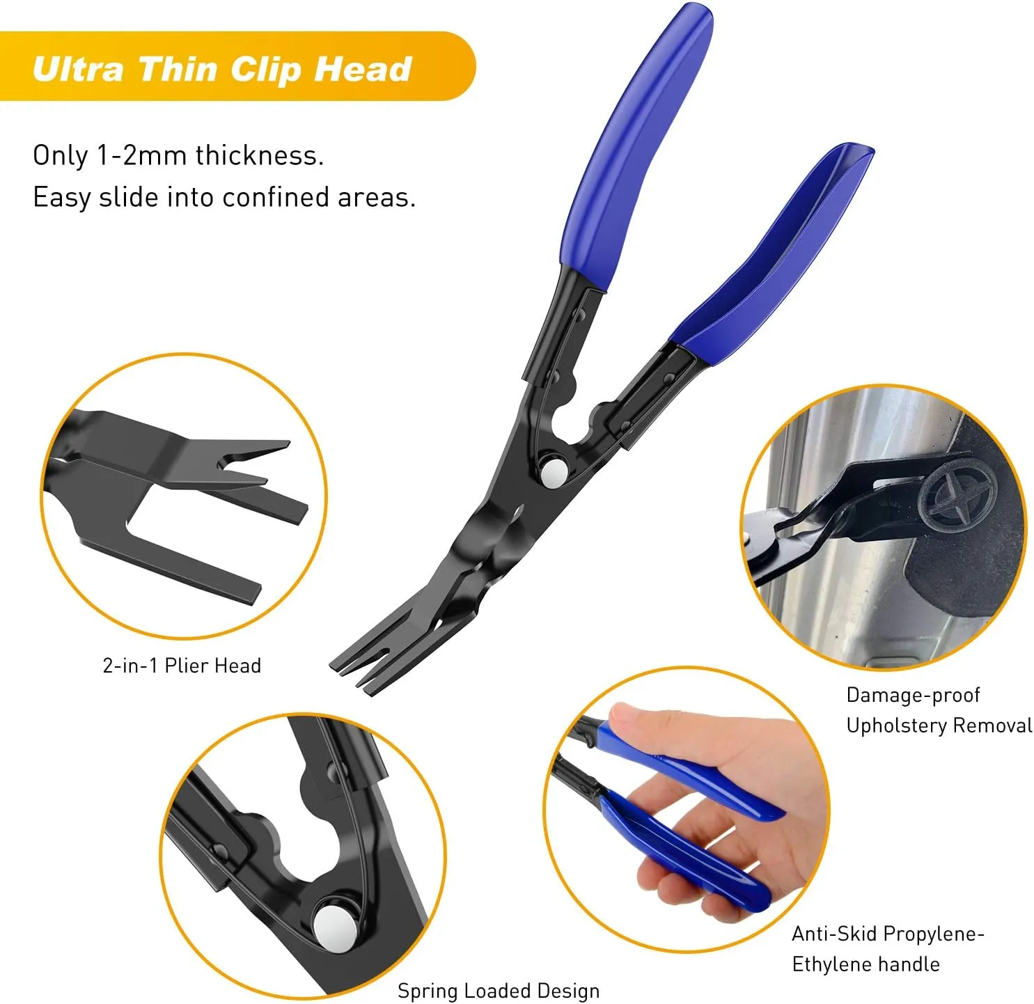 GOOACC - GRC-49 19Pcs Trim Removal Tool Set & Clip Plier Upholstery Remover Nylon Car Panel Removal Set with Portable Storage Bag