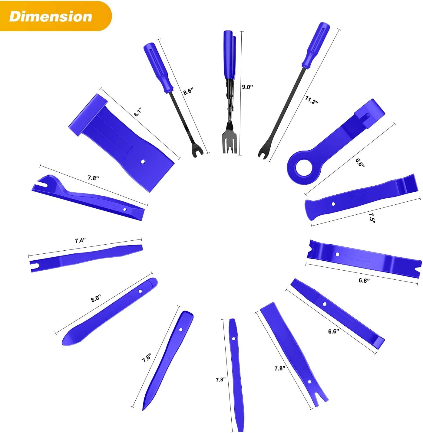 GOOACC - GRC-49 19Pcs Trim Removal Tool Set & Clip Plier Upholstery Remover Nylon Car Panel Removal Set with Portable Storage Bag