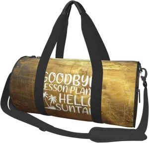 Goodbye Lesson Plans Hello Suntan Duffel Bag Gym Bag Travel Sports Tote Large Foldable Beach Swim Yoga5