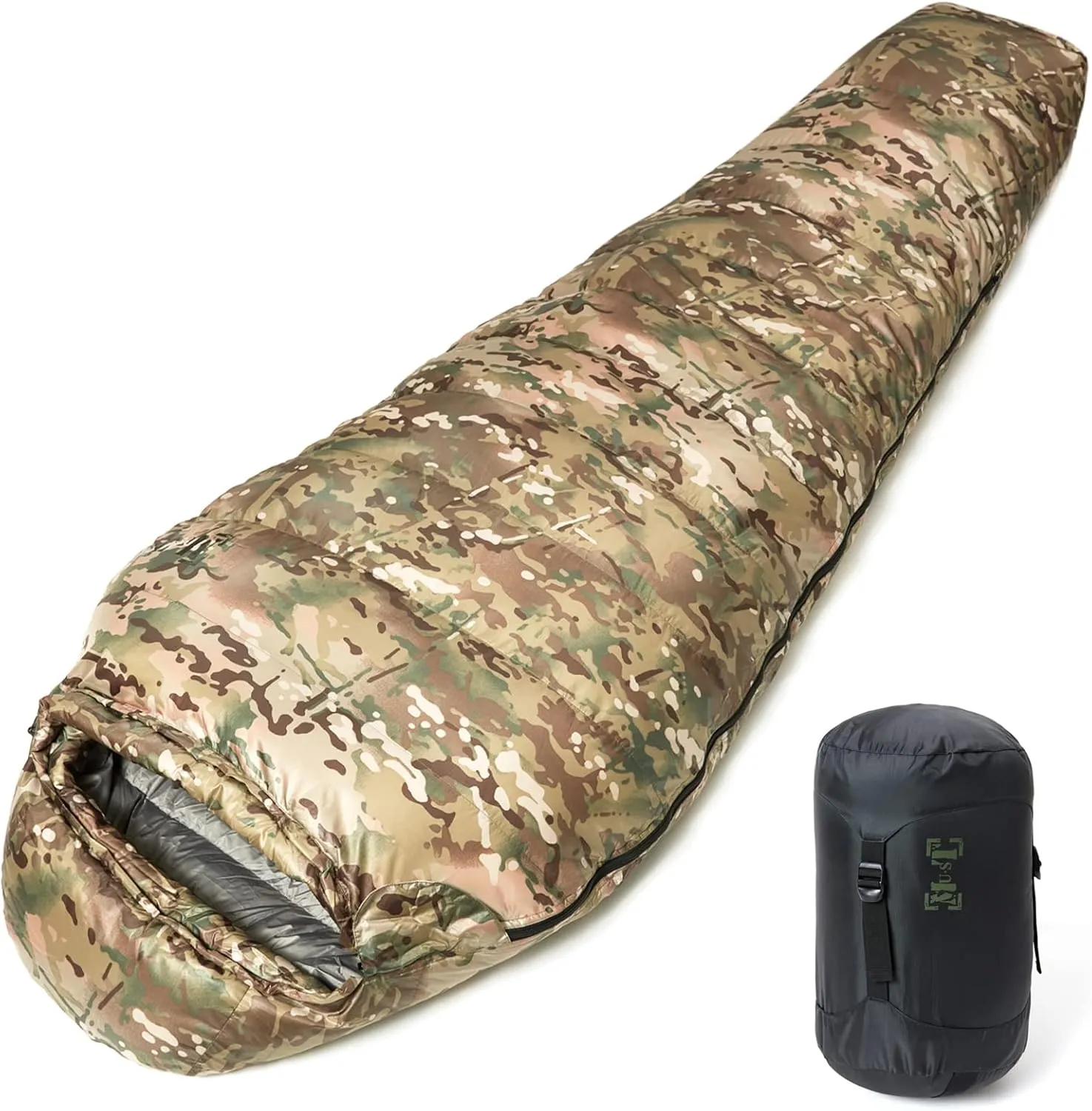 Goose Down Mummy Sleeping Bag – Ultra-Light, Compressible, All-Season Camping & Backpacking Bag, -13°F Extreme Cold Rating, Waterproof & Breathable