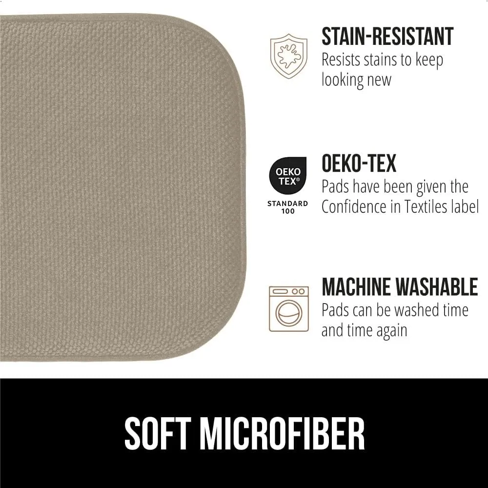 GORILLA GRIP Slip Resistant Chair Cushions, No Ties Required, Memory Foam Pads for Dining Room, Kitchen Table, Office, Rocking Chairs, Plush Seat Cover Cushion Pad, Home Decor, Set of 4 16x16, Beige
