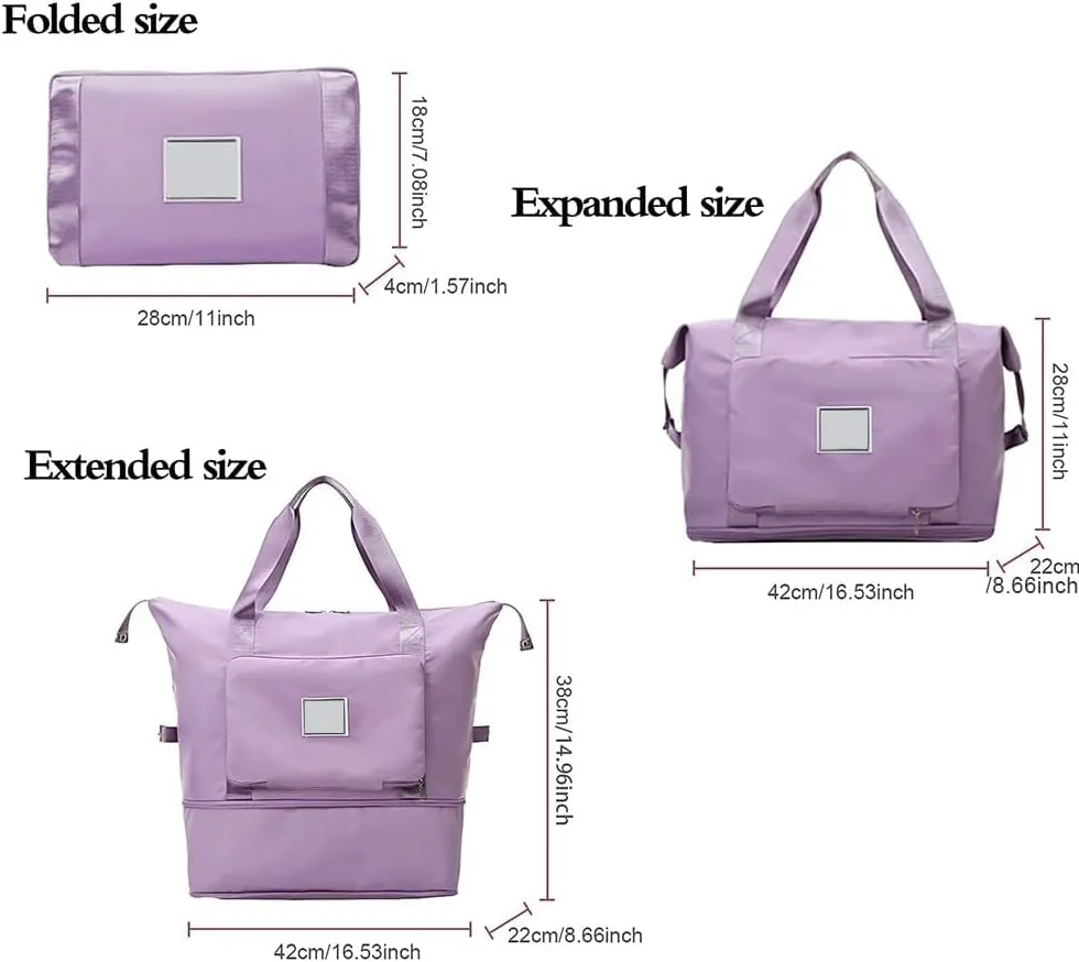 Gpmsign Travel Bag, High-Capacity Double-Layer Wet Separation Travelling Bag, Double Layer Wet Separation Travel Bag (Black)