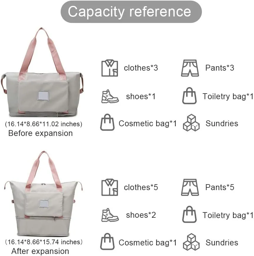 Gpmsign Travel Bag, High-Capacity Double-Layer Wet Separation Travelling Bag, Double Layer Wet Separation Travel Bag (Black)