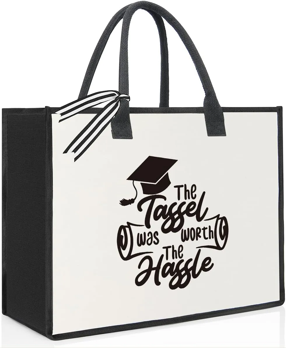 Graduation Gifts 2024, Graduation Tote Bag, College Graduation Gifts for Her Nurse Teacher Doctor Friends, The Tassel Was Worth The Hassle Tote Bag