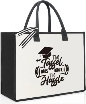 Graduation Gifts 2024, Graduation Tote Bag, College Graduation Gifts for Her Nurse Teacher Doctor Friends, The Tassel Was Worth The Hassle Tote Bag