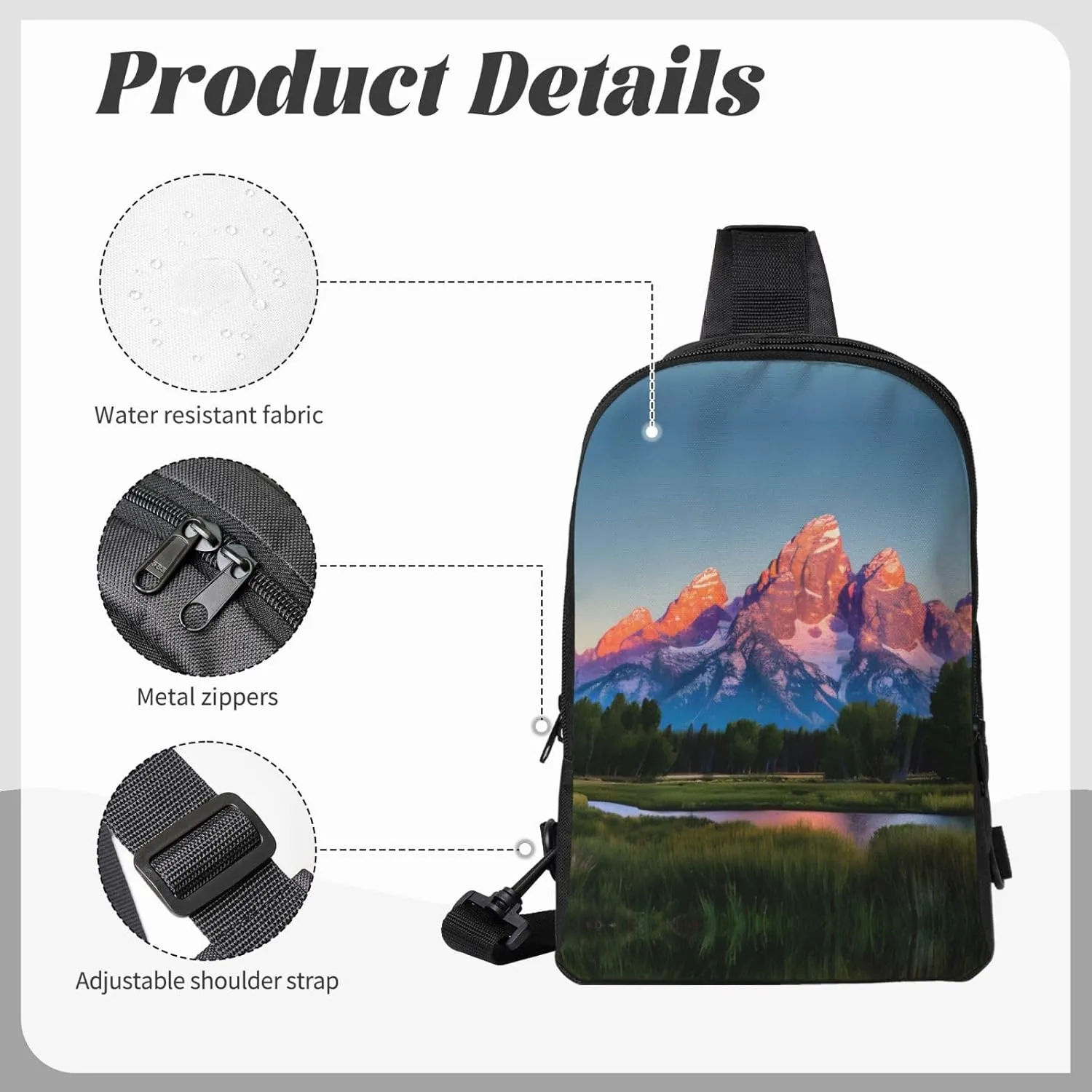 grand teton national park Dual Pocket Chest Bag - Versatile Purse, Sling Purse - Ideal for Concerts, Sports, Travelling, & More