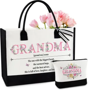 Grandma Tote Bag Set - Gifts for Grandma - Christmas & Birthday Ideas - Includes: Tote Bag, Grandmother & Nana Gigi Gifts