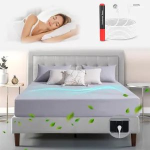Grounding Sheets 12% Pure Silver Fiber 88% Organic Cotton Superior Earthing Fitted Sheet Earth Connected Bed Sheet with Test Pen and Long Grounding Cord (King 75"x 80"x 15" Elegant Gray)