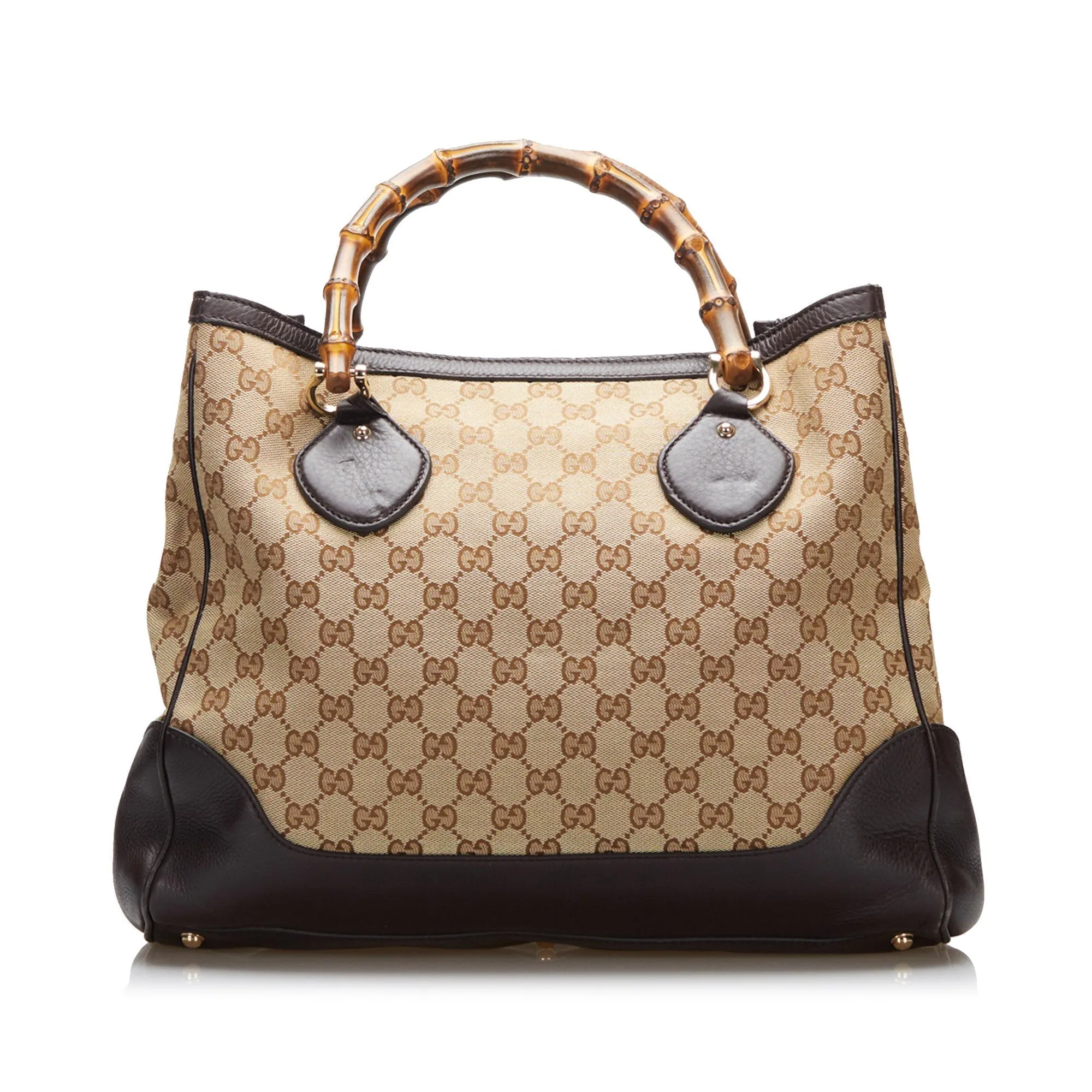 Gucci Bamboo GG Canvas Diana Tote Bag