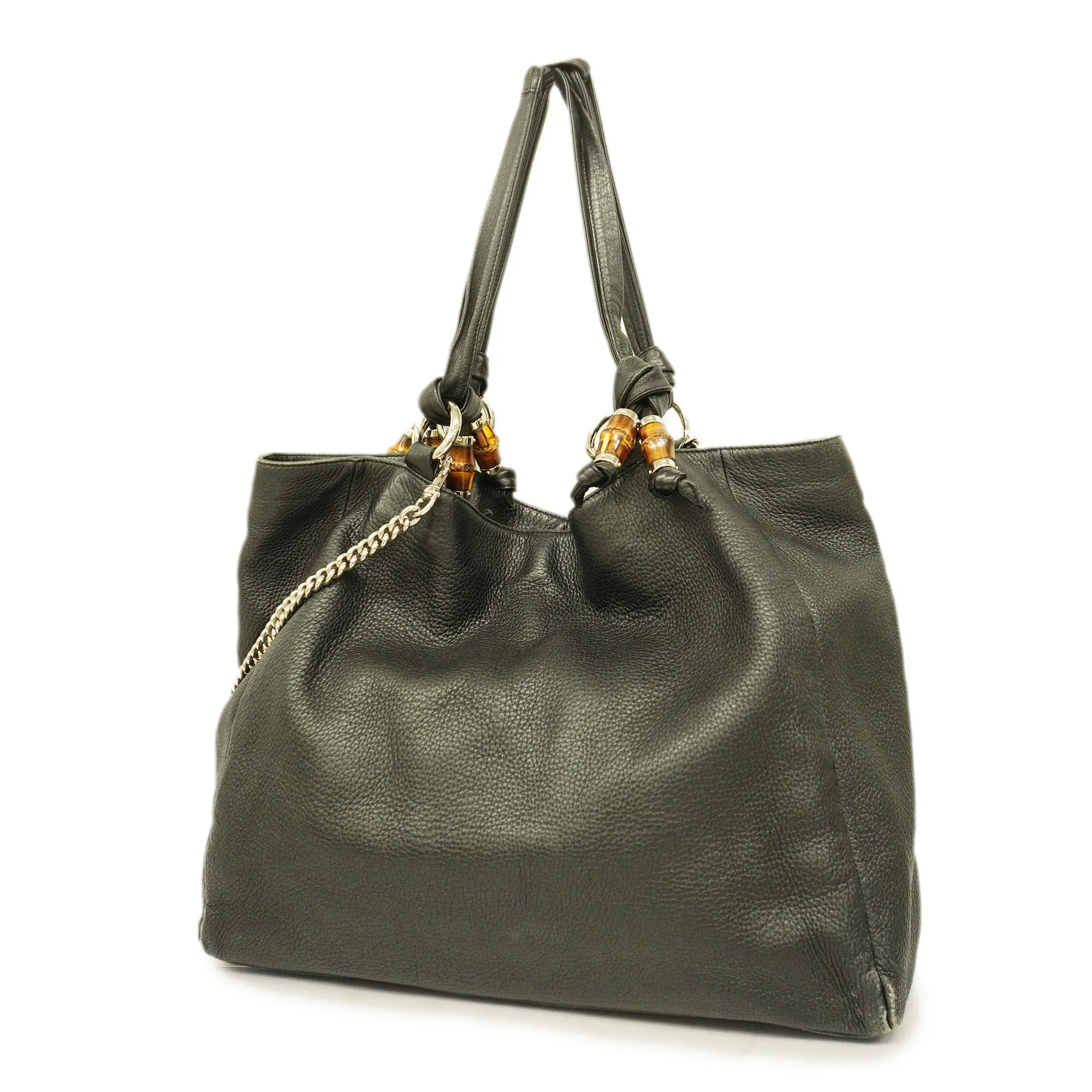 Gucci  Bamboo Tote Bag 232942 Women's Leather Tote Bag Black