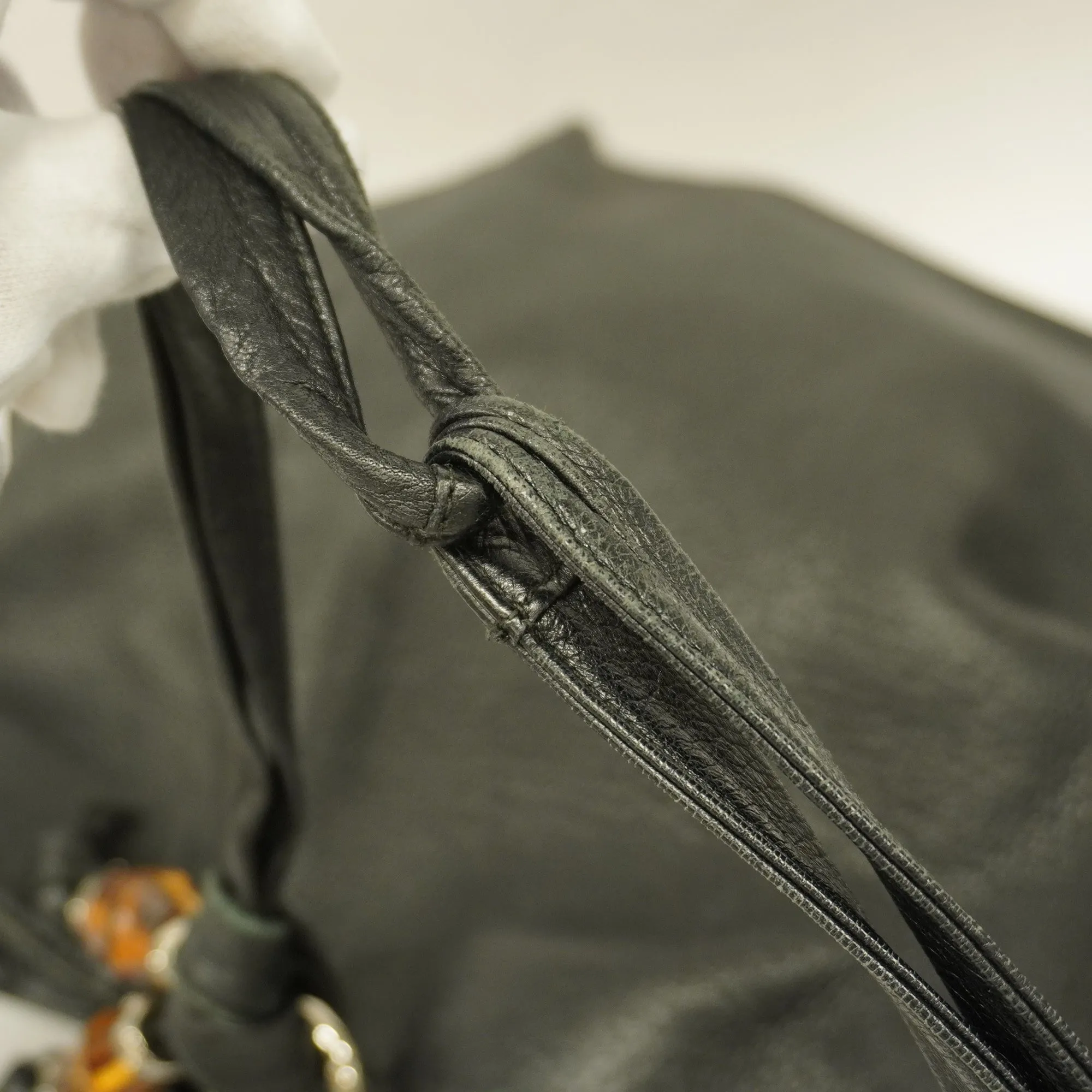 Gucci  Bamboo Tote Bag 232942 Women's Leather Tote Bag Black