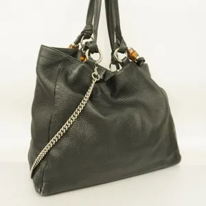Gucci  Bamboo Tote Bag 232942 Women's Leather Tote Bag Black