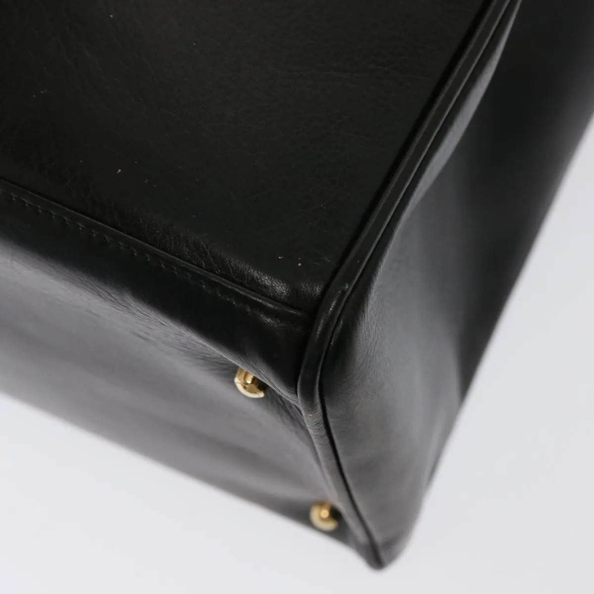 GUCCI Bamboo Tote Bag Leather 2way Black 002 2855 0322 0 75353