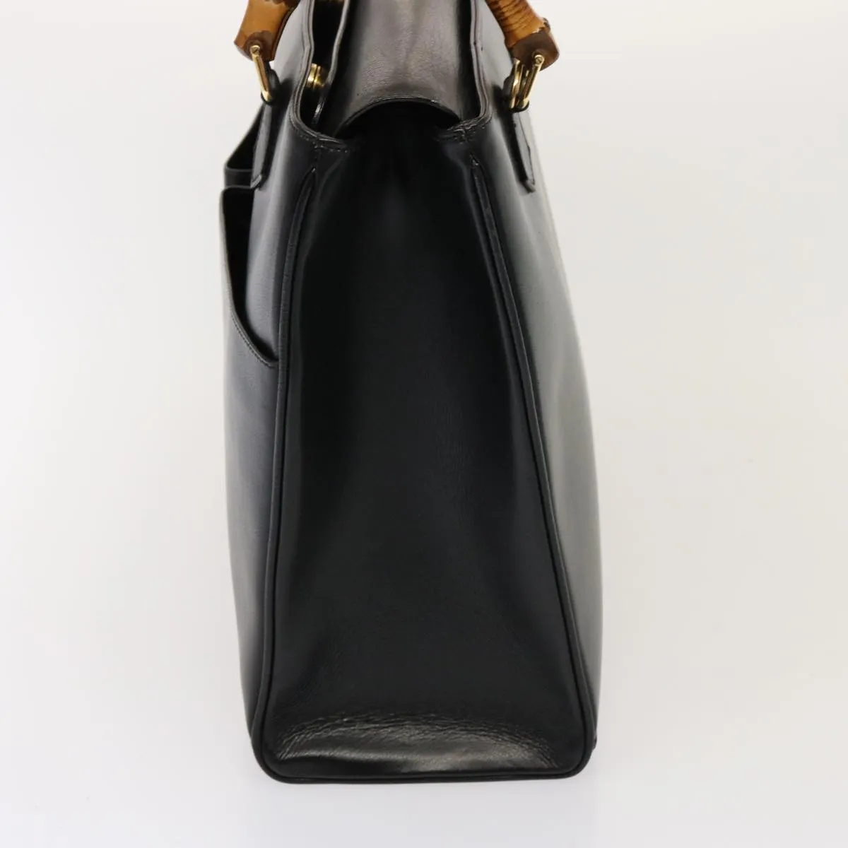 GUCCI Bamboo Tote Bag Leather 2way Black 002 2855 0322 0 75353