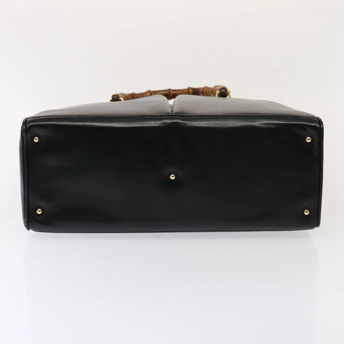 GUCCI Bamboo Tote Bag Leather 2way Black 002 2855 0322 0 75353