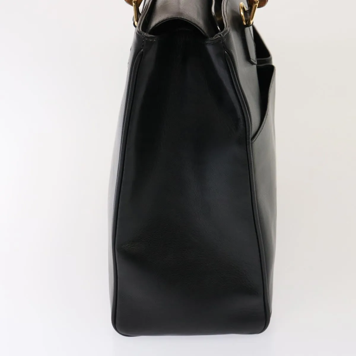 GUCCI Bamboo Tote Bag Leather 2way Black 002 2855 0322 0 75353