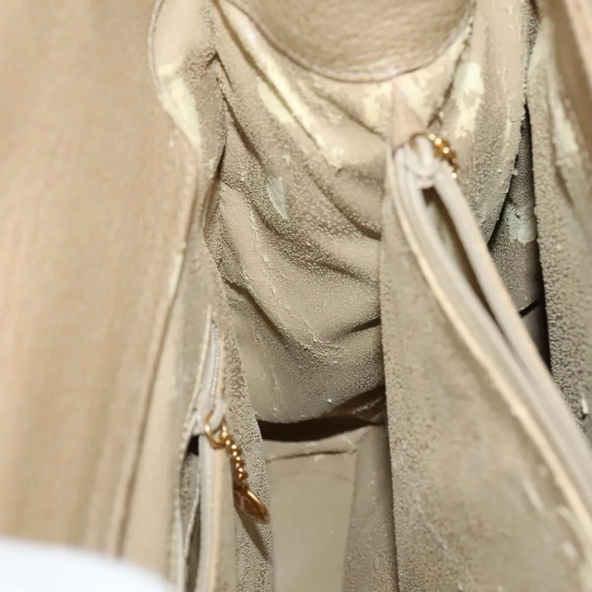 GUCCI Bamboo Tote Bag Suede Beige Gold 002 0260 2615 Auth ep7511