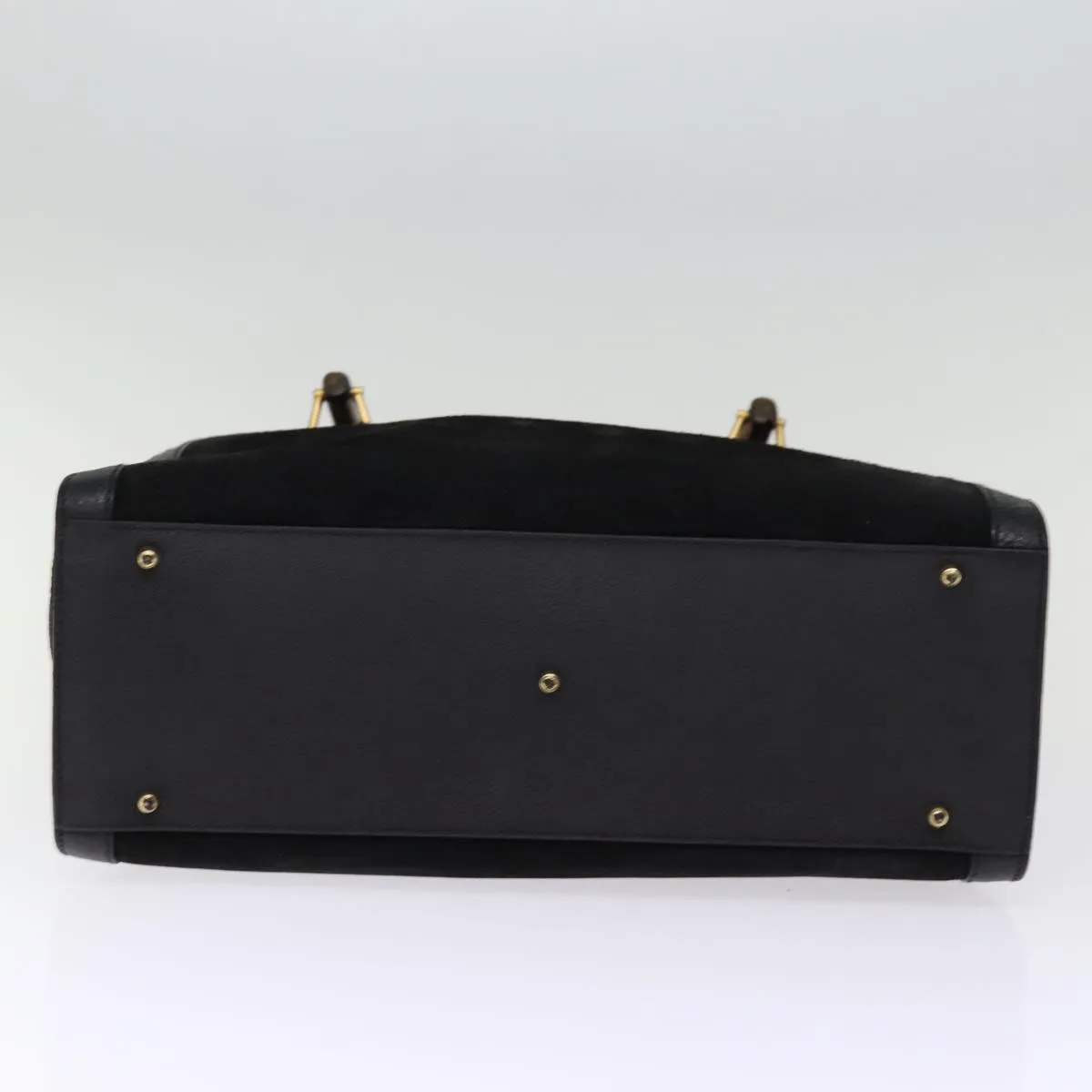 GUCCI Bamboo Tote Bag Suede Black 002 1186 0260 74664