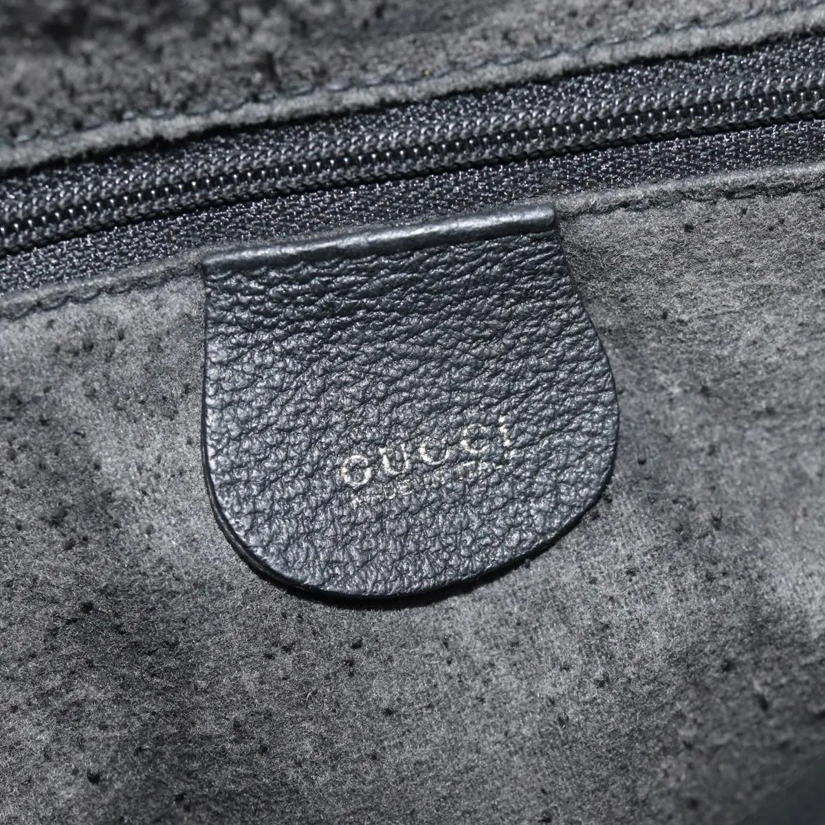 GUCCI Bamboo Tote Bag Suede Black 002 1186 0260 74664