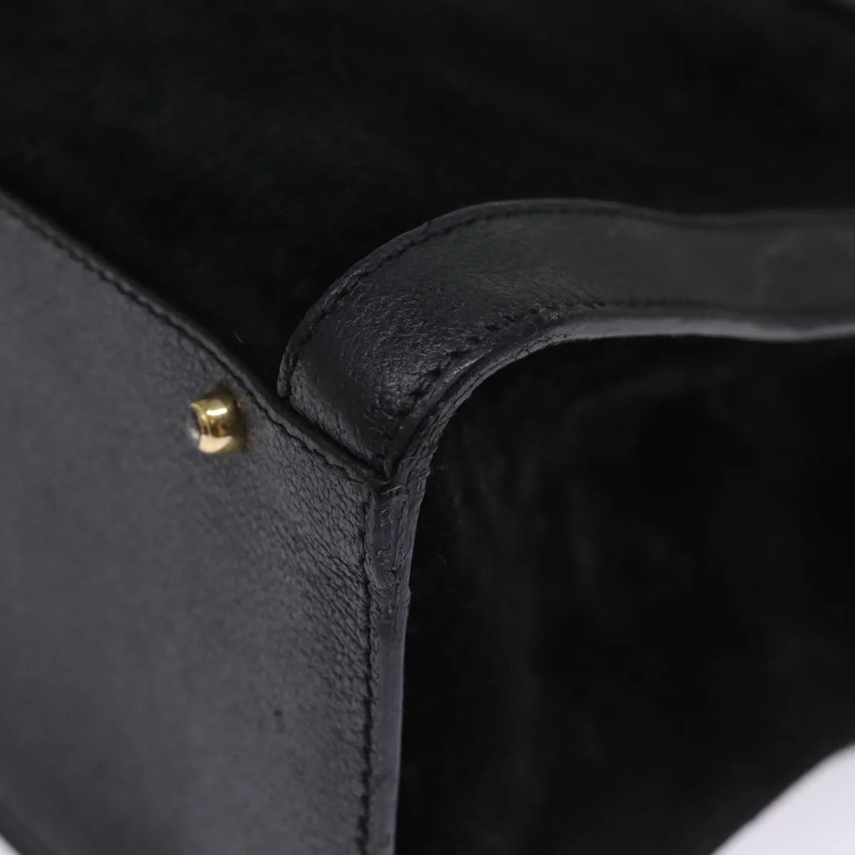 GUCCI Bamboo Tote Bag Suede Black 002 1186 0260 74664