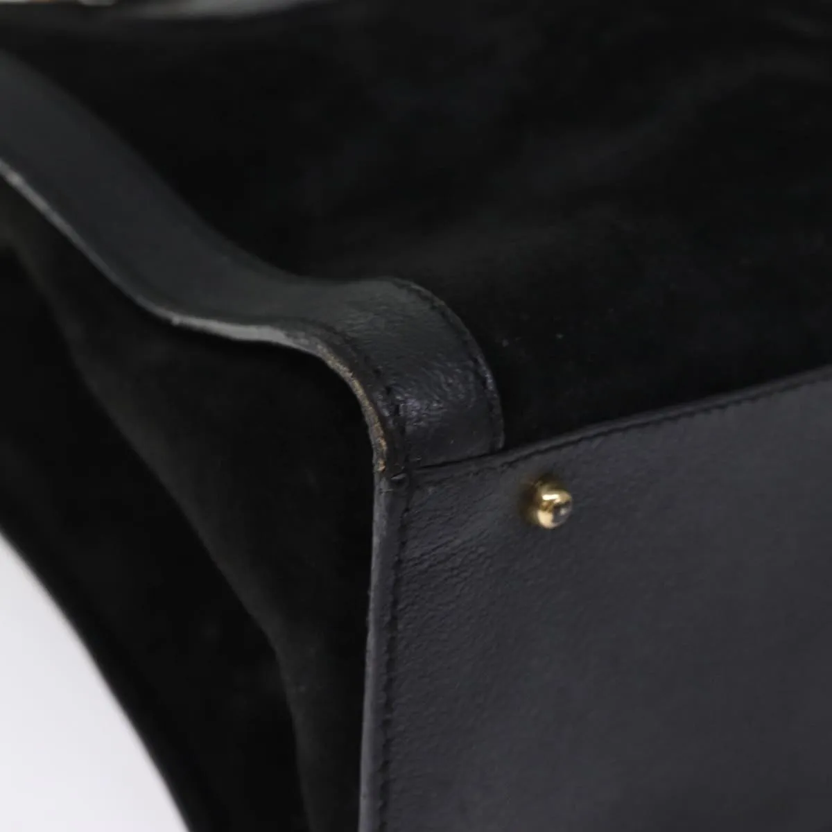 GUCCI Bamboo Tote Bag Suede Black 002 1186 0260 74664