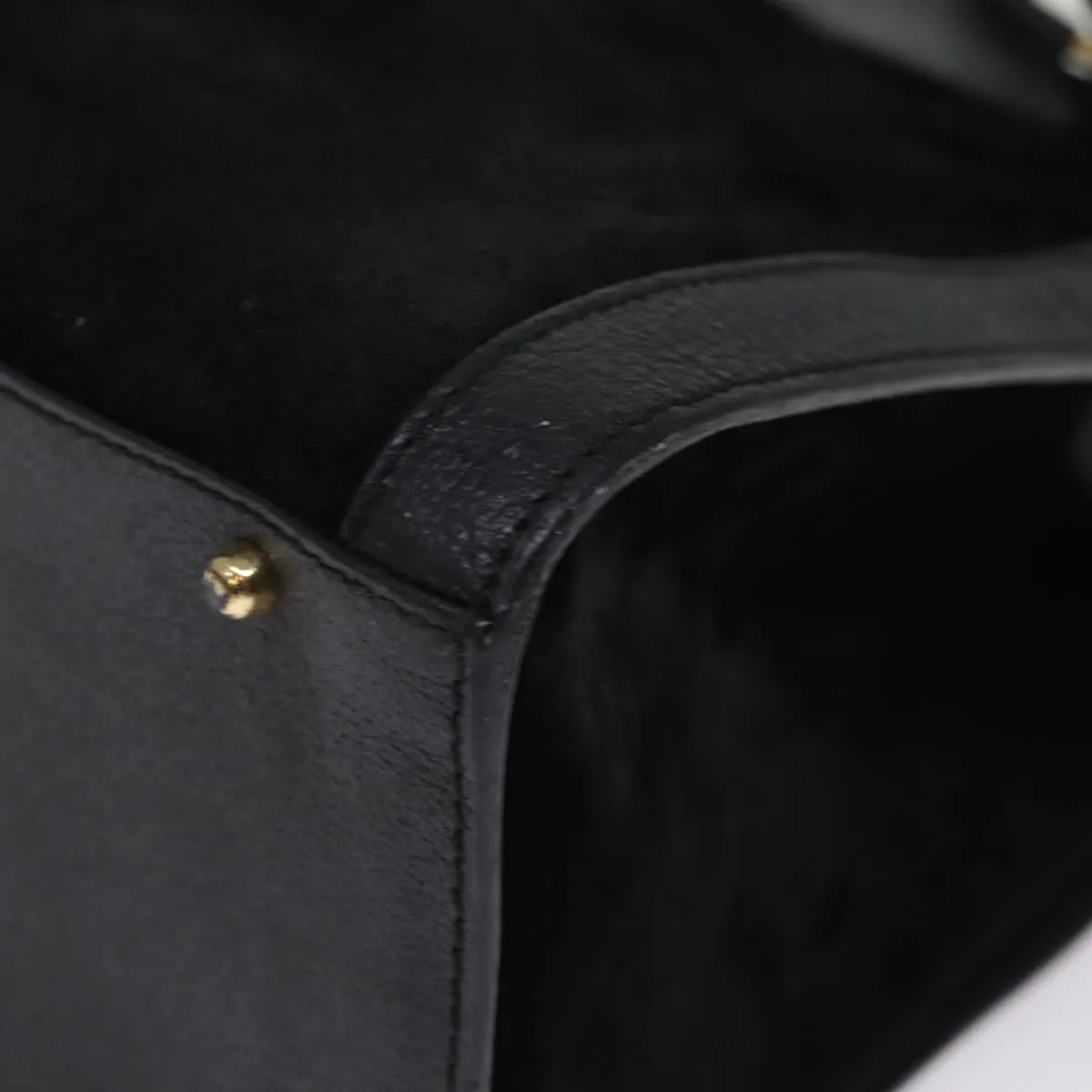 GUCCI Bamboo Tote Bag Suede Black 002 1186 0260 74664