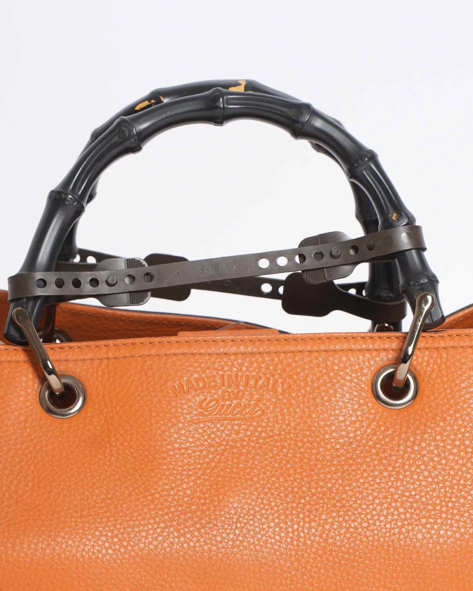 Gucci Tan Bambo Shoppers Tote In Leather
