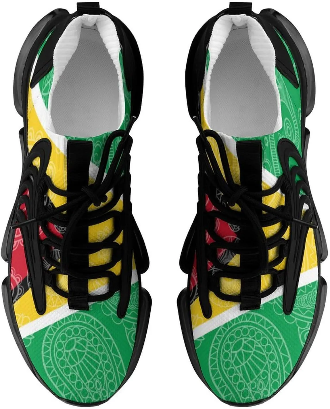 Guyana Flag Paisley Pattern Printed Men's Sneaker Funny Lightweight Running Shoe Tennis Shoes for Men