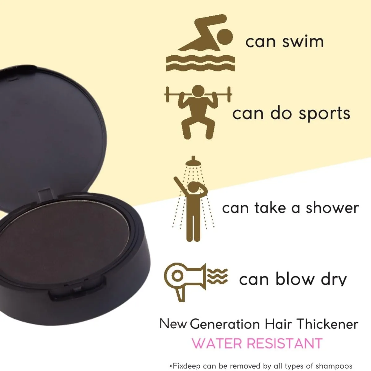 Hair Fibers for Thinning Hair | Waterproof & Sweat-Resistant - Instantly Fuller Hair in 30 Seconds - 14g - Covers Bald Spots & Gray Roots (Black)