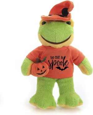Halloween Stuffed Animal Plush Toys with Hat | Pumpkin- Too Cute to Spook-Gift for Her Gift for Him 12 inch (Frog)