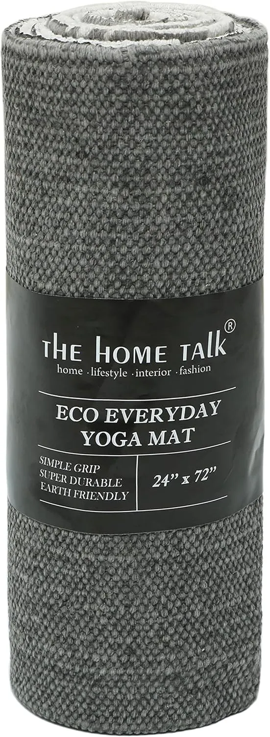 Hand Woven 100% Cotton Yoga Mat- Thick Handloom Made in India- for Gym Floor Exercise - Runner for Bedroom