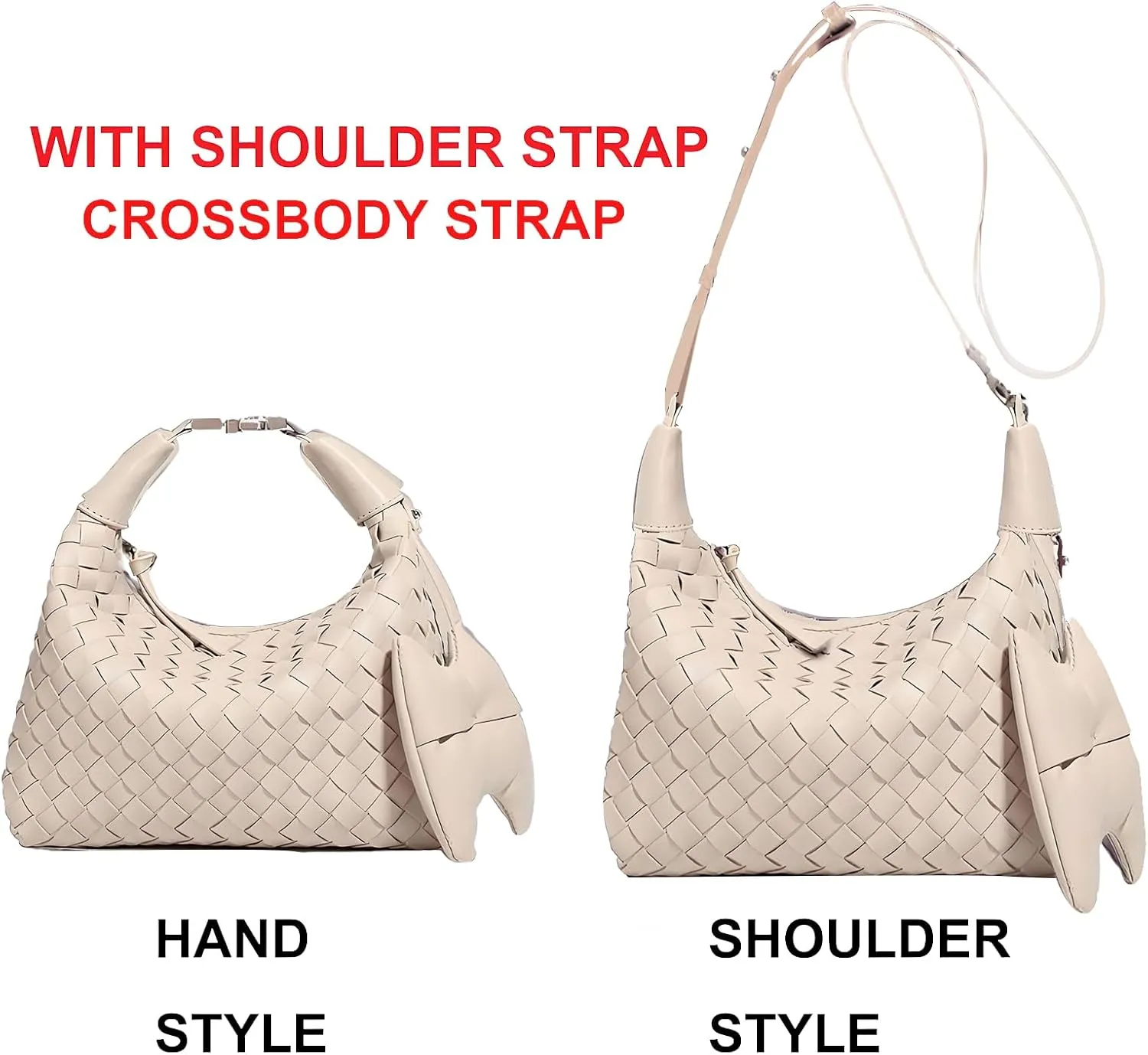 Handbag Crossbody Tote Bag for Women Small Hand Bag weave Vegan Leather Purse Clutch Women's Leather Medium Hobo Bag