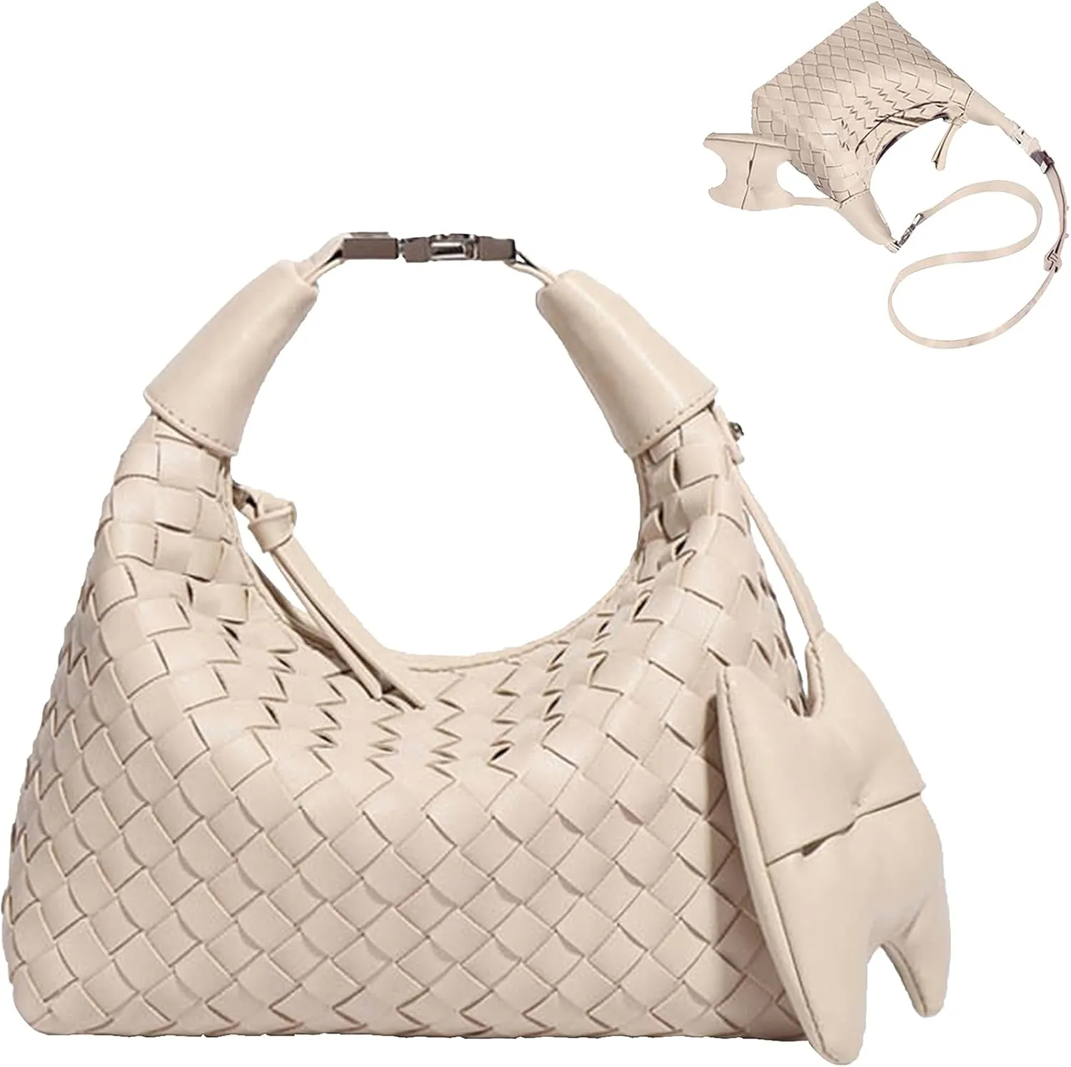 Handbag Crossbody Tote Bag for Women Small Hand Bag weave Vegan Leather Purse Clutch Women's Leather Medium Hobo Bag