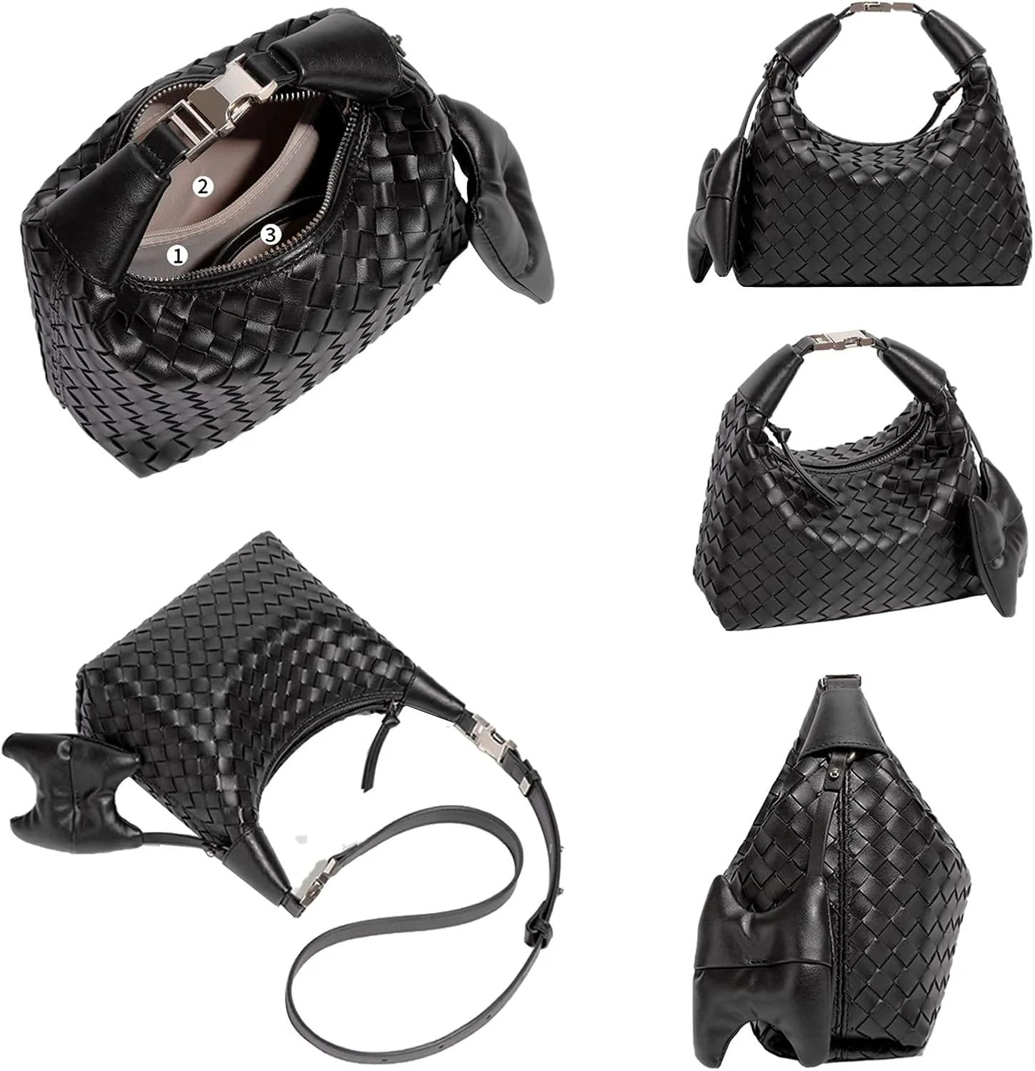 Handbag Crossbody Tote Bag for Women Small Hand Bag weave Vegan Leather Purse Clutch Women's Leather Medium Hobo Bag