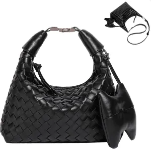 Handbag Crossbody Tote Bag for Women Small Hand Bag weave Vegan Leather Purse Clutch Women's Leather Medium Hobo Bag