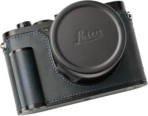 Handmade Genuine Leather Camera Case for Leica Q3/Leica Q3 Camera Case/Leica Q3 Case/Q3 Case - Top Layer Cowhide Body   Metal Base Plate   Hand Shank Design (Museum-c-Blue)