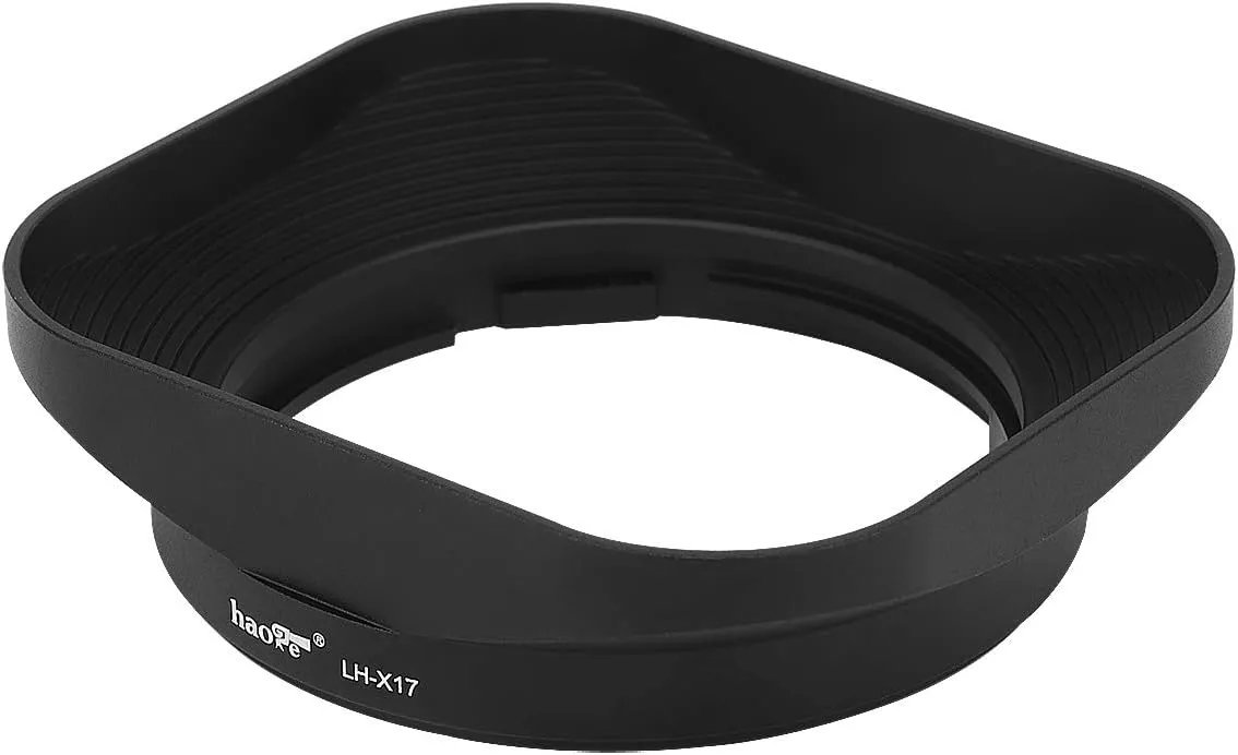 Haoge LH-X17 Bayonet Square Metal Lens Hood for Fujifilm Fuji Fujinon XF 16mm F2.8 R WR XF16mmF2.8 Lens on X-Pro2 X-Pro1 X-T2 X-T1 X-T20 X-T10 X-E2S X-A5 X-A20 X-E3 X-H1