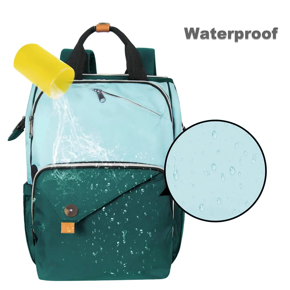 Hap Tim Baby Diaper Bag for Boys Girls, Large Backpack Diaper Bags with Double Compartments, Baby Registry Search Shower Gifts Stuff Newborn Must Haves, Green（7340-GR）