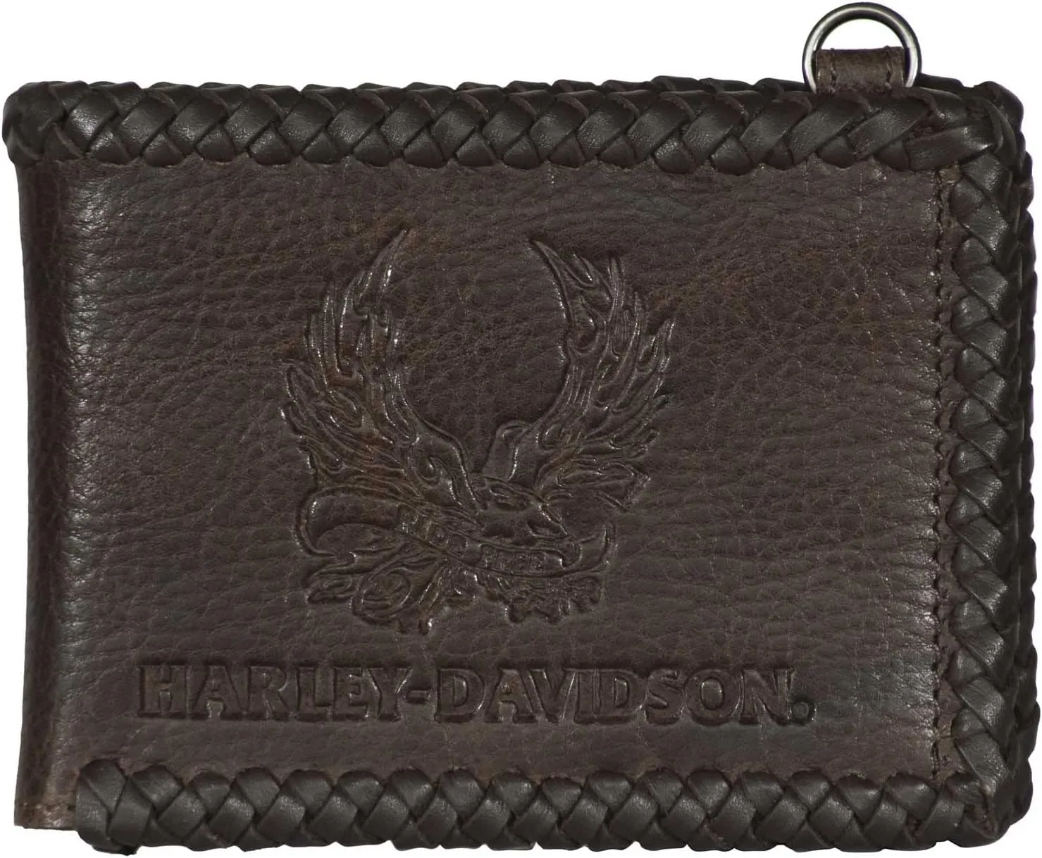 Harley-Davidson Men's Ride Free Bi-Fold Leather Wallet w/RFID Protection - Brown