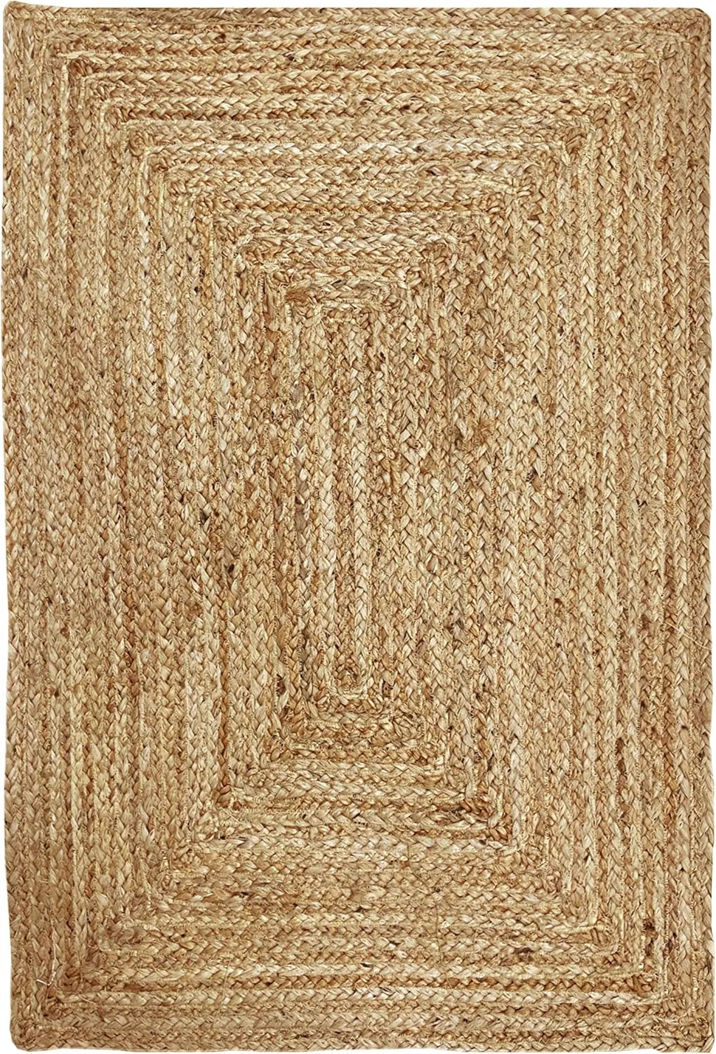 Hausattire Hand Woven Jute Braided Rug, 2'x3' – Natural, Reversible Boho Entry Area Rugs for Kitchen, Living Room I Farmhouse Indoor Outdoor Decorative Floor Rug, 24x36 Inches