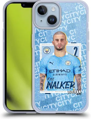 Head Case Designs Officially Licensed Manchester City Man City FC Kyle Walker 2020/21 First Team Gel Case [Military Grade Protection] Compatible with Apple iPhone 14 and Compatible with MagSafe