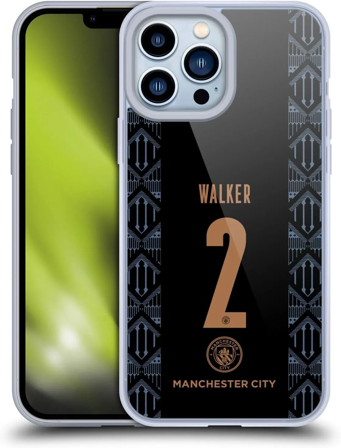 Head Case Designs Officially Licensed Manchester City Man City FC Kyle Walker 2020/21 Players Away Kit Group 2 Gel Case [Military Grade Protection] Compatible with Apple iPhone 13 Pro Max and MagSafe