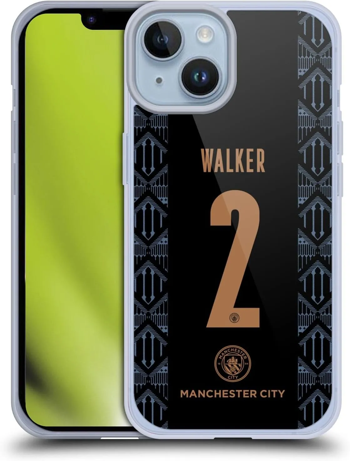 Head Case Designs Officially Licensed Manchester City Man City FC Kyle Walker 2020/21 Players Away Kit Group 2 Gel Case [Military Grade Protection] Compatible with Apple iPhone 14 and MagSafe