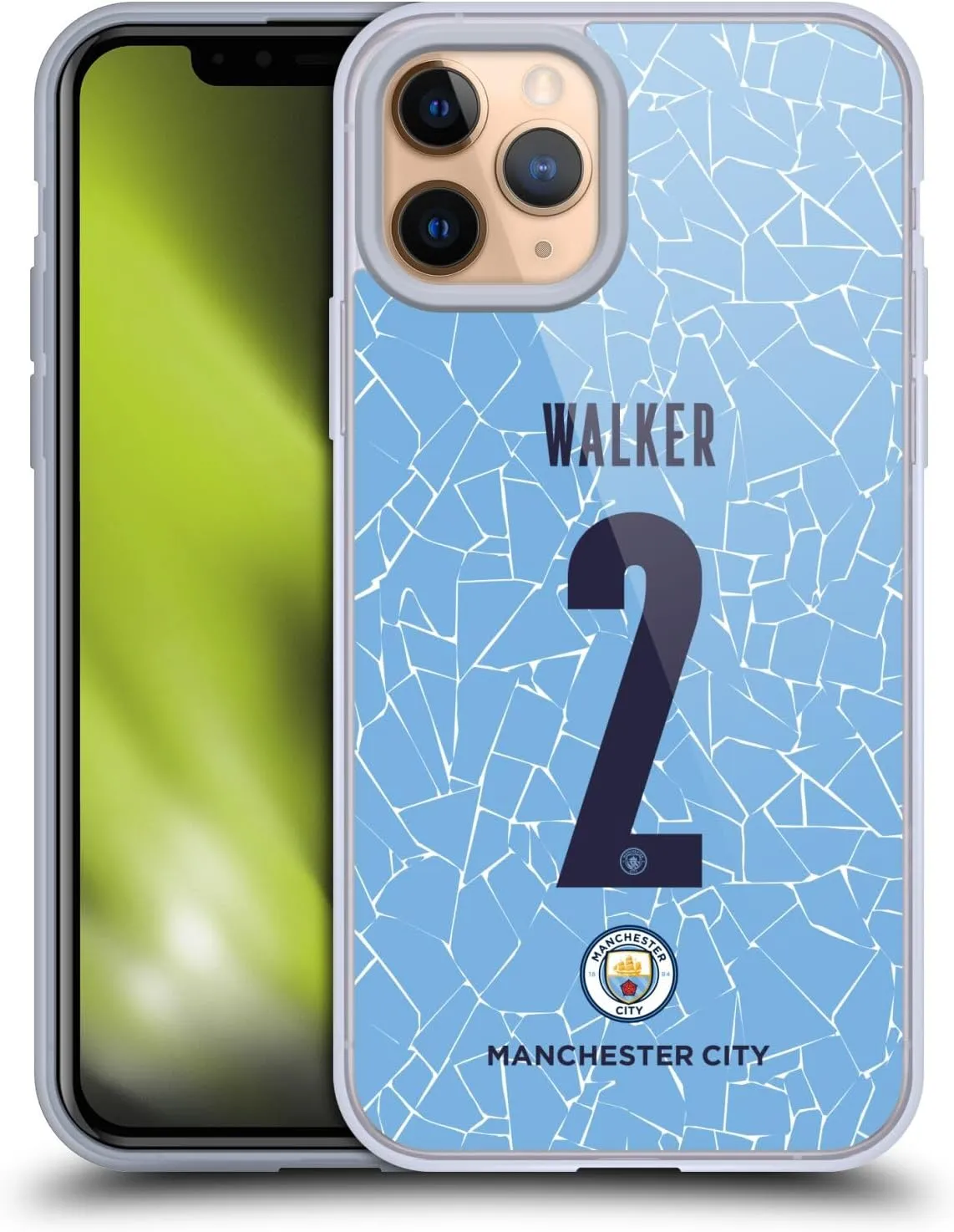 Head Case Designs Officially Licensed Manchester City Man City FC Kyle Walker 2020/21 Players Home Kit Group 2 Gel Case [Military Grade Protection] Compatible with Apple iPhone 11 Pro and MagSafe