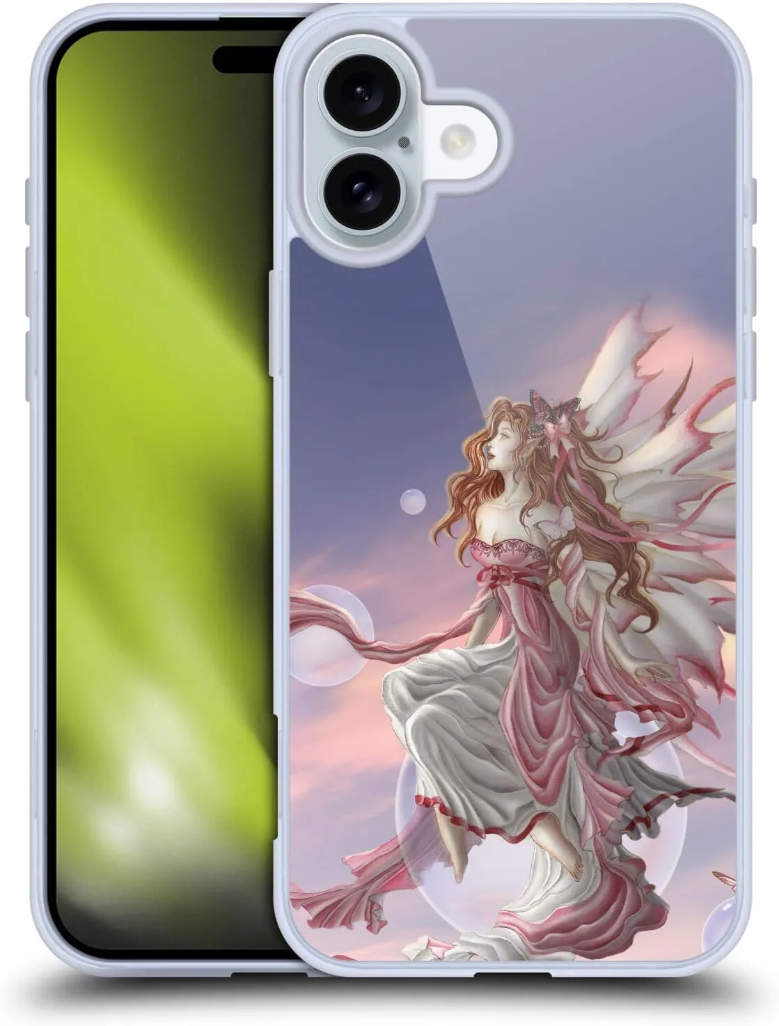 Head Case Designs Officially Licensed Nene Thomas Daybreak Pink Fairy Bubbles Soft Gel Case [Military Grade Protection] Compatible with Apple iPhone 16 Plus